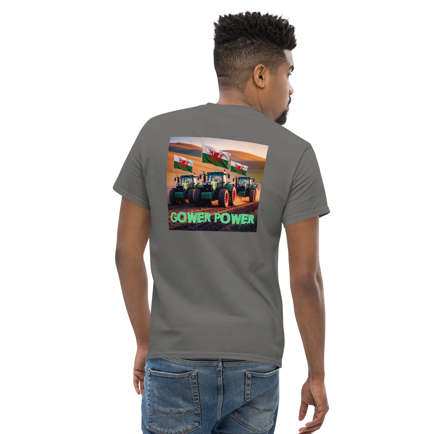 Short Sleeve T Shirt Gower Power three tractors