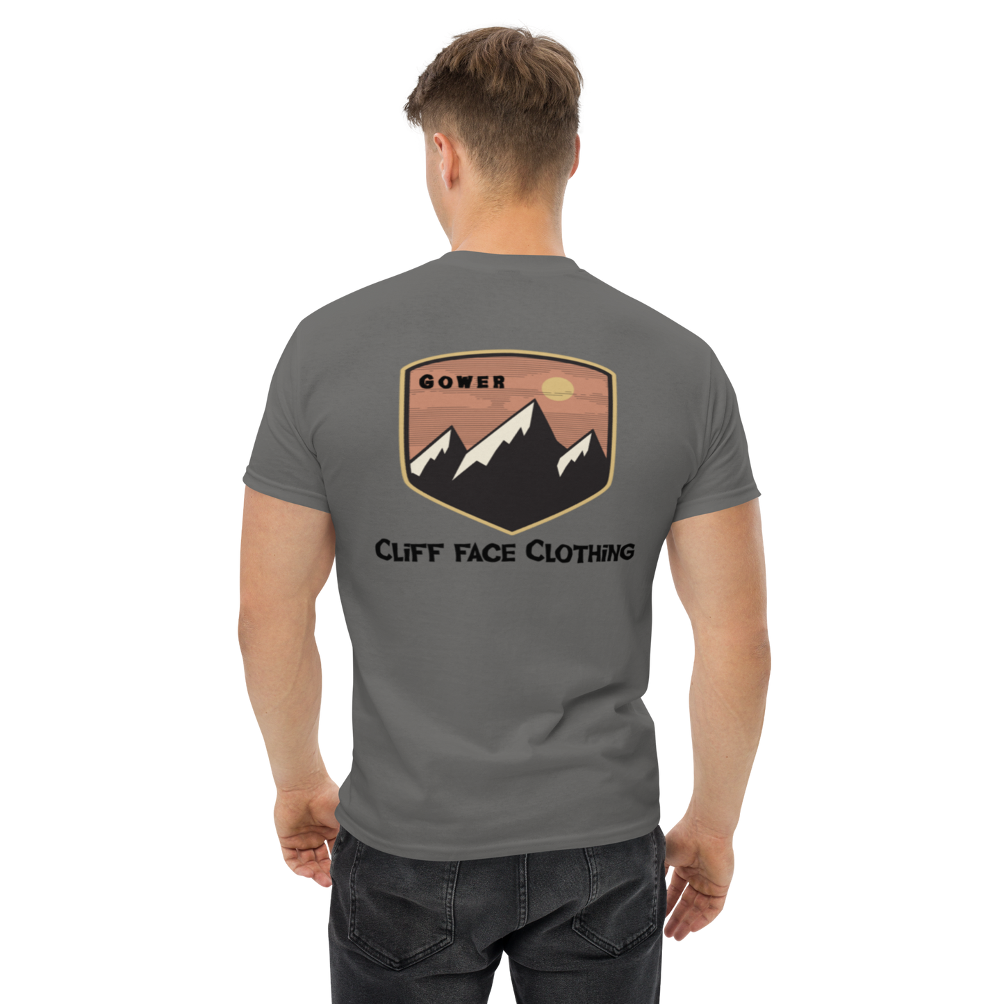 short Sleeve T Shirt Classic Cliff Face Design