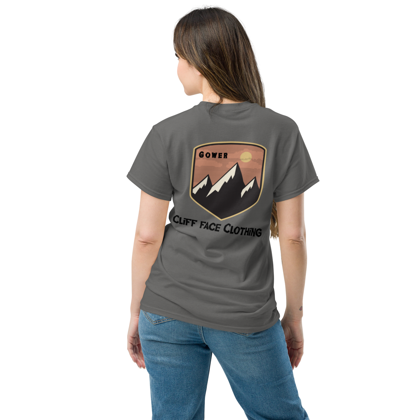 short Sleeve T Shirt Classic Cliff Face Design