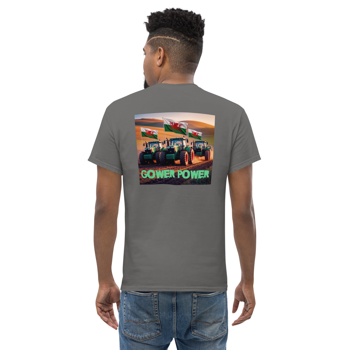 Short Sleeve T Shirt Gower Power three tractors