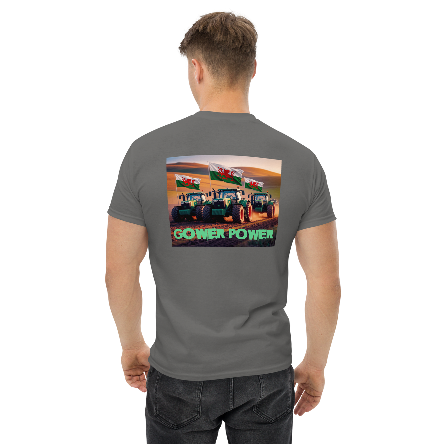 Short Sleeve T Shirt Gower Power three tractors