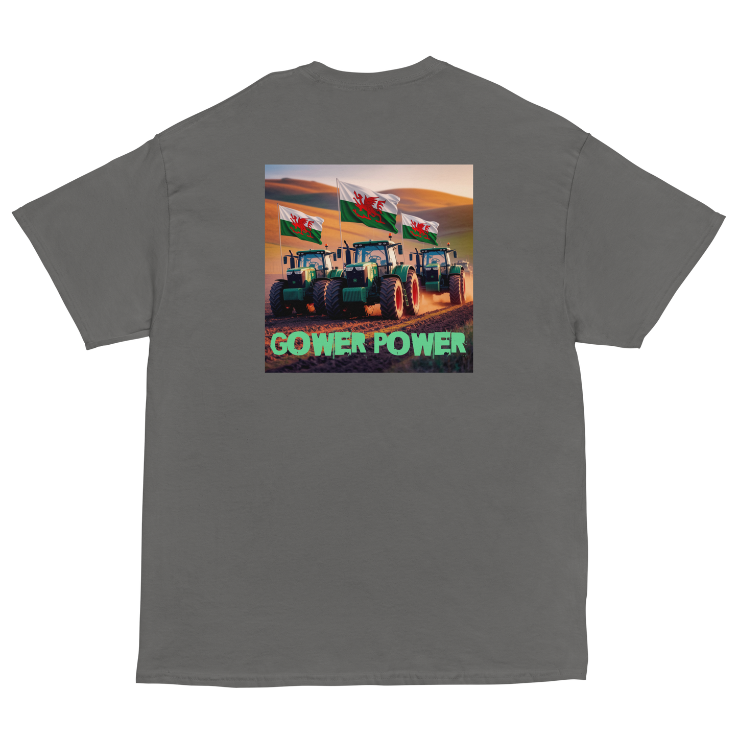 Short Sleeve T Shirt Gower Power three tractors