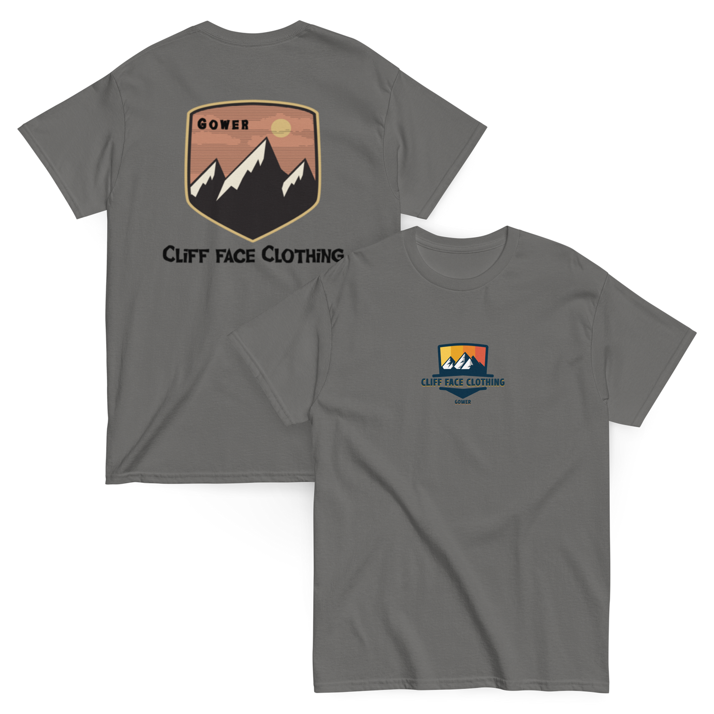 short Sleeve T Shirt Classic Cliff Face Design