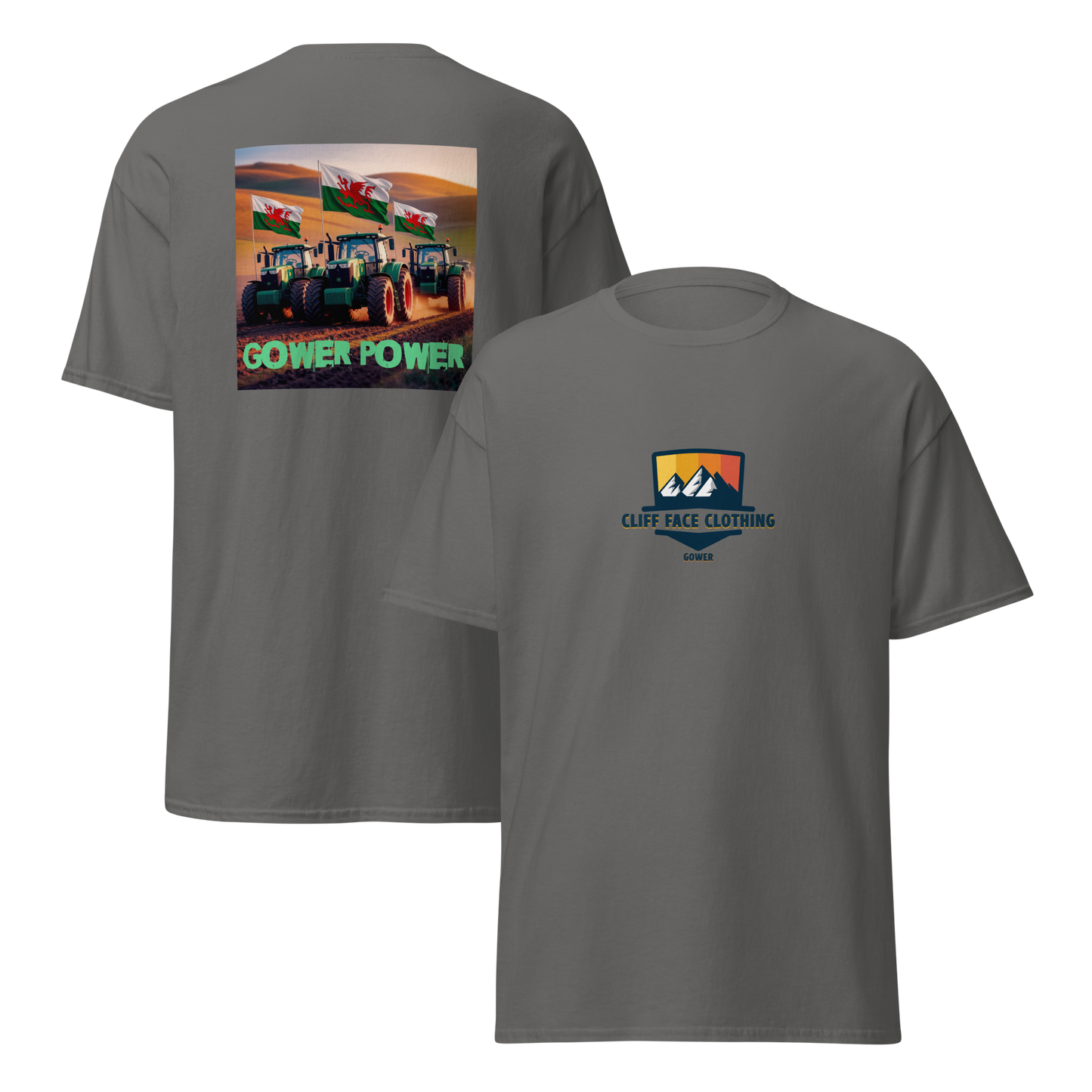 Short Sleeve T Shirt Gower Power three tractors