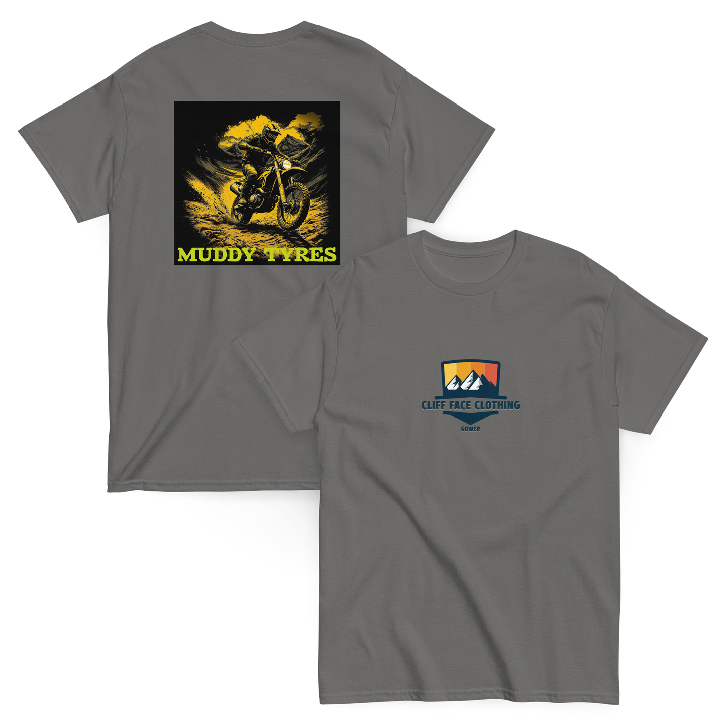 Short Sleeve T Shirt Muddy Tyres Motorbike