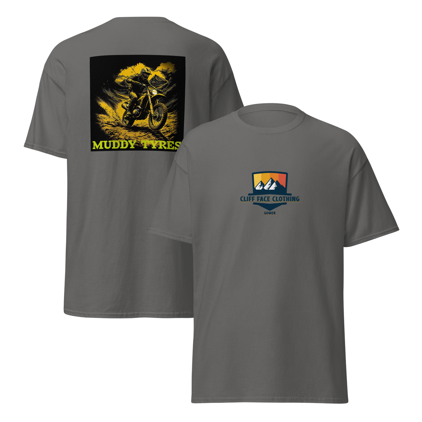 Short Sleeve T Shirt Muddy Tyres Motorbike